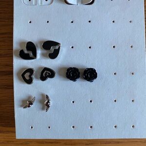 Black and Silver Earring Set